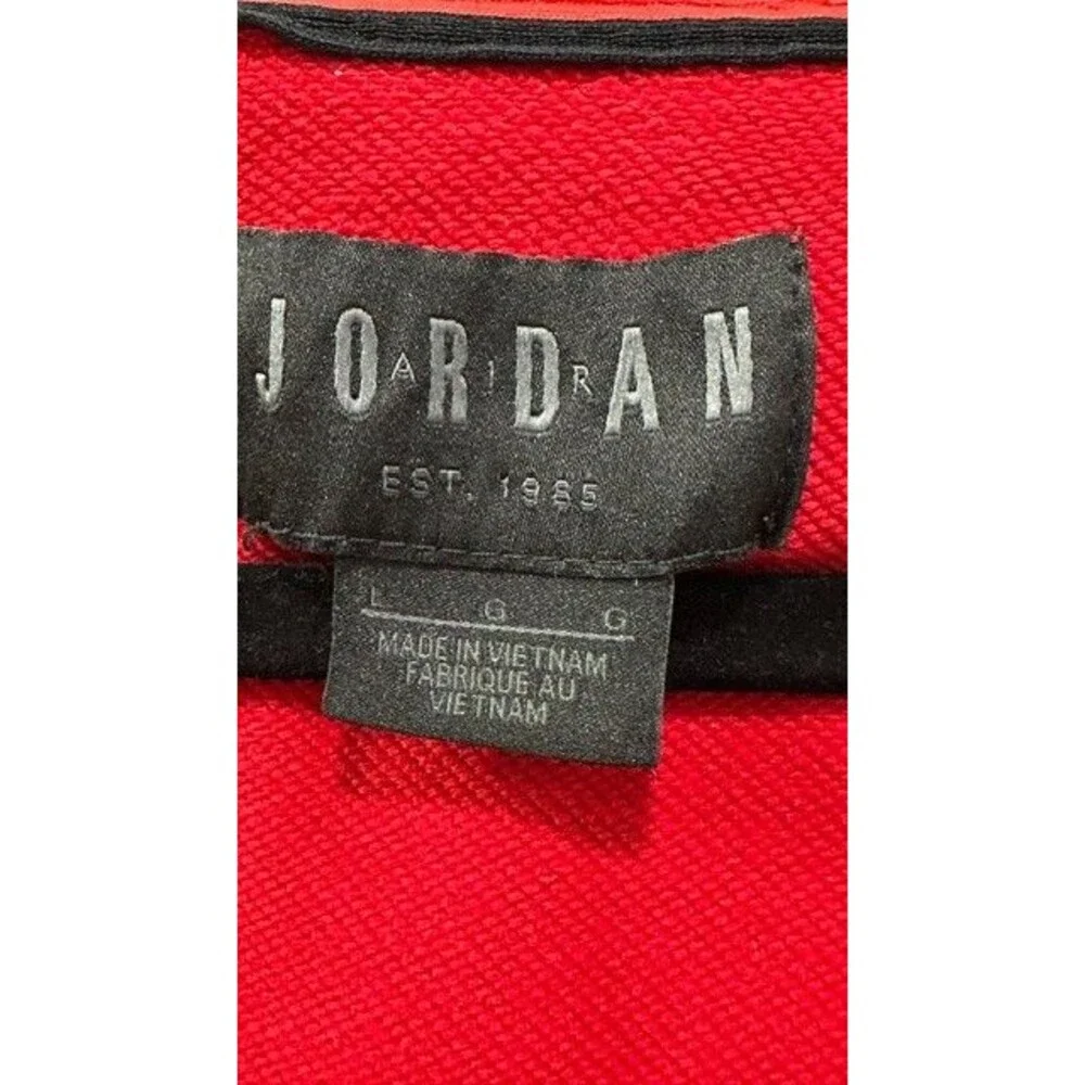 Jordan Jumpman Air Mens Large Red Full Zip Hoodie Sleeve Stripe 2010's